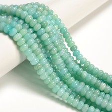 Natural Green Amazonite Smooth Rondelle Beads Size 5x8mm 15.5" Strand