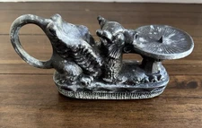 Antique Mythical Sculpture Griffin Candlestick Poche Statue Pedestal Figurine Ra