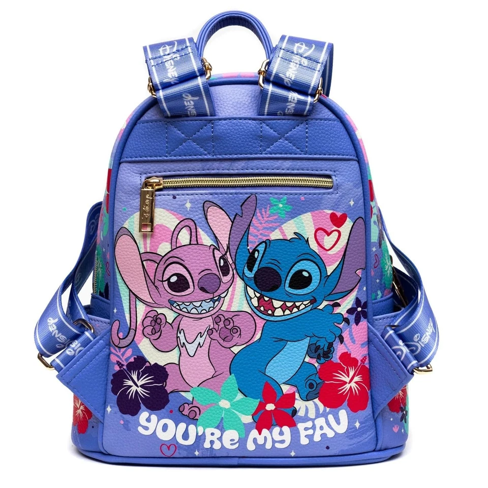 Mini Mochila Stitch and Angel 11" Cuero Vegano Moda Foto 3 de 4