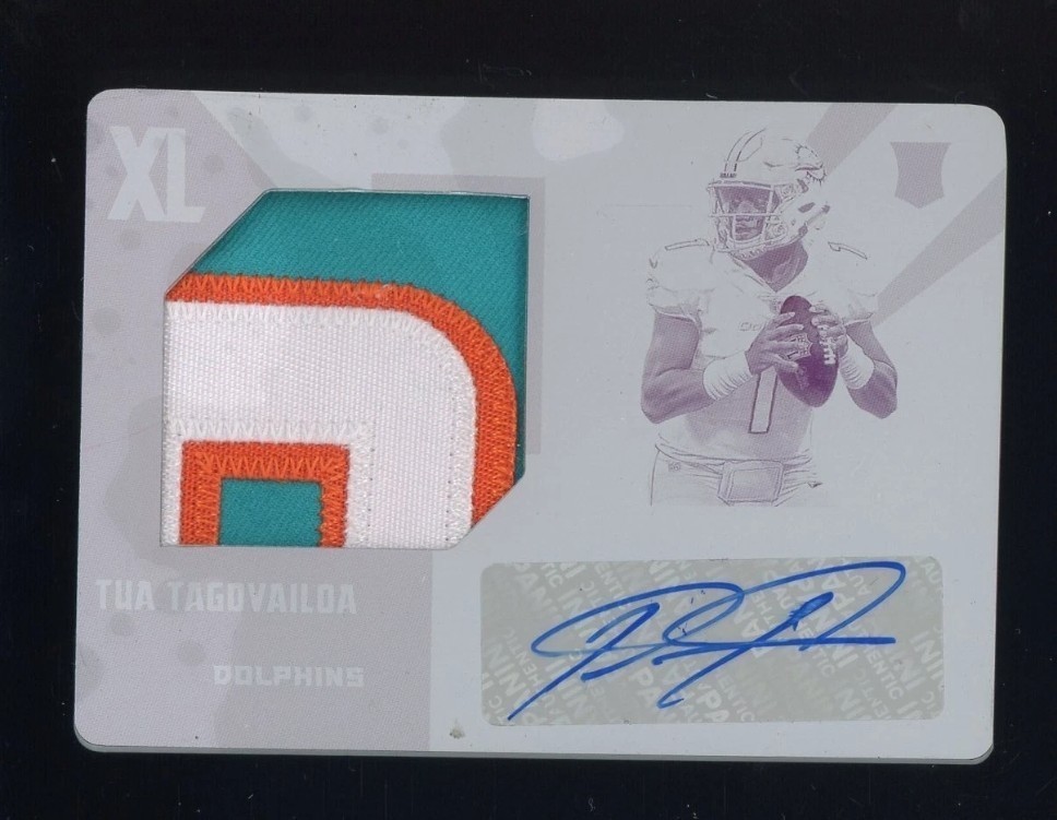 Tua Tagovailoa Panini XR Rookie XL Swatch Autographs #RXLTT Yellow Printing Plate 1/1