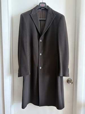 Verri Uomo Deep Brown 3-Button Single Breasted Peak Lapel Wool Cashmere Blend 