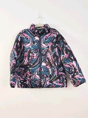 Christopher & Banks Women's Puffer Jacket Size Large Multi Short Poofy Winter