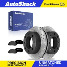 Front Drilled Slotted Brake Rotors Ceramic Pads for Ford F-250 Super Duty