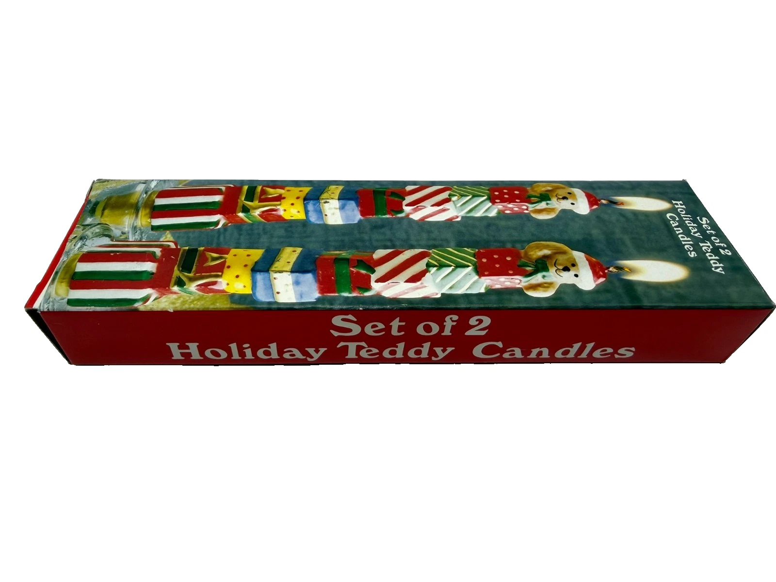 Vintage Giftco Christmas Teddy Bear Taper Candles 8"  NEW image 6
