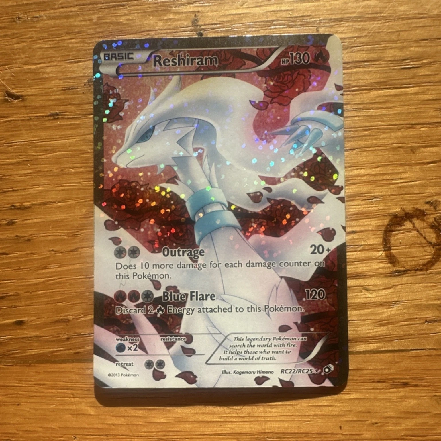 Pokemon TCG Reshiram RC22/RC25 Full Art Holo Ultra Rare 2013 English