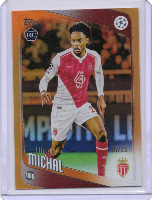 2025-26 Topps UEFA Club Competitions #94 Lucas Michal Orange Foil #/25