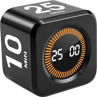 Pomodoro Timer Cube for Productivity   5/25/10/50 Minutes Preset, Digital Gravit