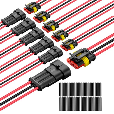 #ad #ad 3 Pin Connector Waterproof 16 AWG 3 Wire Connector Automotive Electrical... $23.83