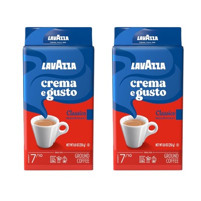 Lavazza 2 Pack Crema E Gusto Ground Coffee 8.8oz/250g 8.82 Ounce (Pack of 2) 