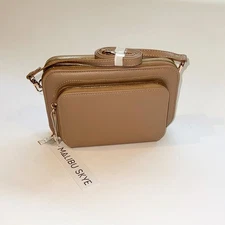 Malibu Skye Women's Crossbody Shoulder Purse Wallet Bag Taupe New with Tags
