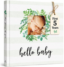 Keepsake Baby Memory Book for First 5 Years Boys or Girls, Timeless Baby Milesto