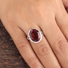 Rhodolite Gemstone 925 Sterling Silver Handmade Jewelry Partywear Ring For Women