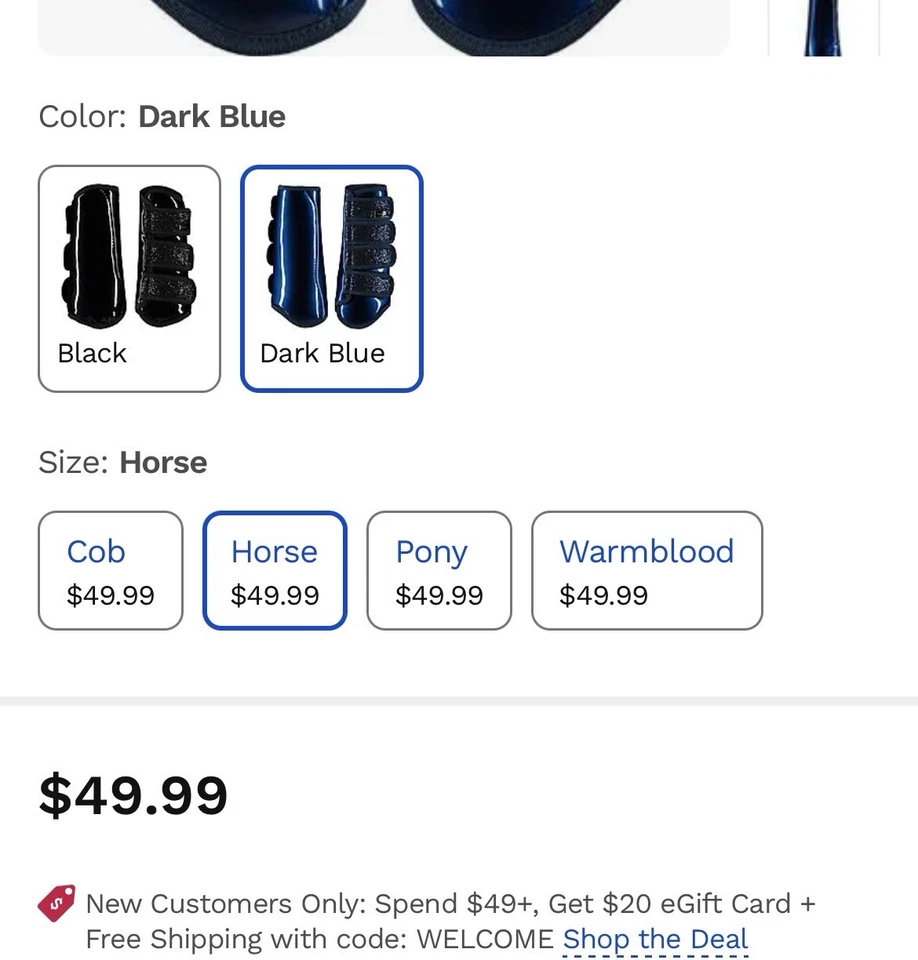 BOTA DE PROTECCIÓN CABALLO HORZE, AZUL OSCURO CON BRILLO ORG50$ Foto 4 de 4