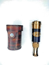 Brass Nautical Telescope  Royal Navy Spyglass with Leather Box