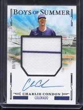 2025 Panini Boys of Summer #JMS-CC Charlie Condon Jumbo Jersey Auto #/99