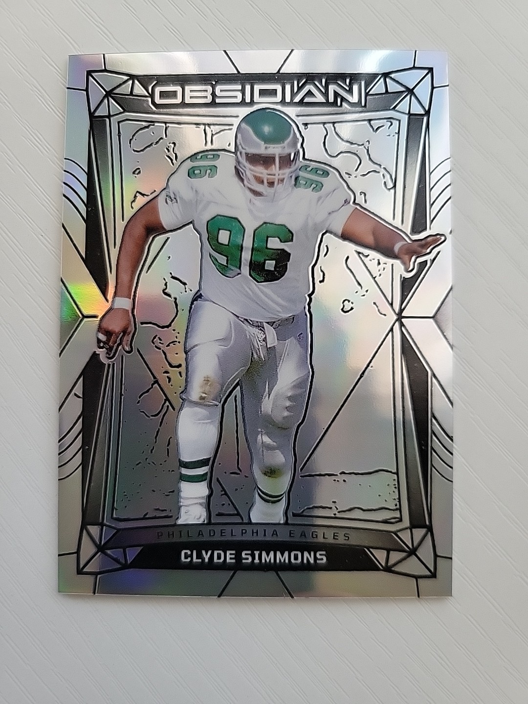 2024 Panini Obsidian - Clyde Simmons #163 Silver 48/75 - Philadelphia Eagles 