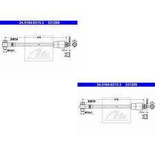 2x ATE Bremsschlauch hinten für Ford Mondeo I Turnier BNP 1.8i 16V 1.6i 2.0i