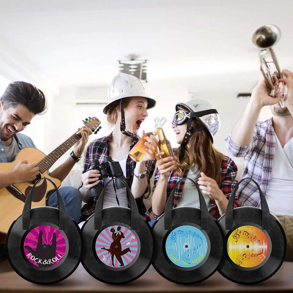 36 шт. нетканые сумки-тоут для вечеринок рок-н-ролла 50-х годов музыкальных записей - Изображение 3 из 4