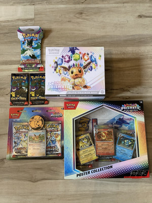 Lot of Pokemon TCG Prismatic Evolutions Elite Trainer Box ETB Poster Blister New