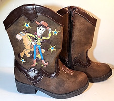 Toddler Boy Size 6 Toy Story Woody Cowboy Boots Bullseye Disney Pixar Zippers