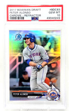 2017 Bosman Chrome REFRACTOR PETER ALONSO RC Rookie Card PSA 10 GEM MINT