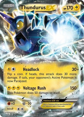 Thundurus EX (26/108) Ultra Rare NM | XY Roaring Skies