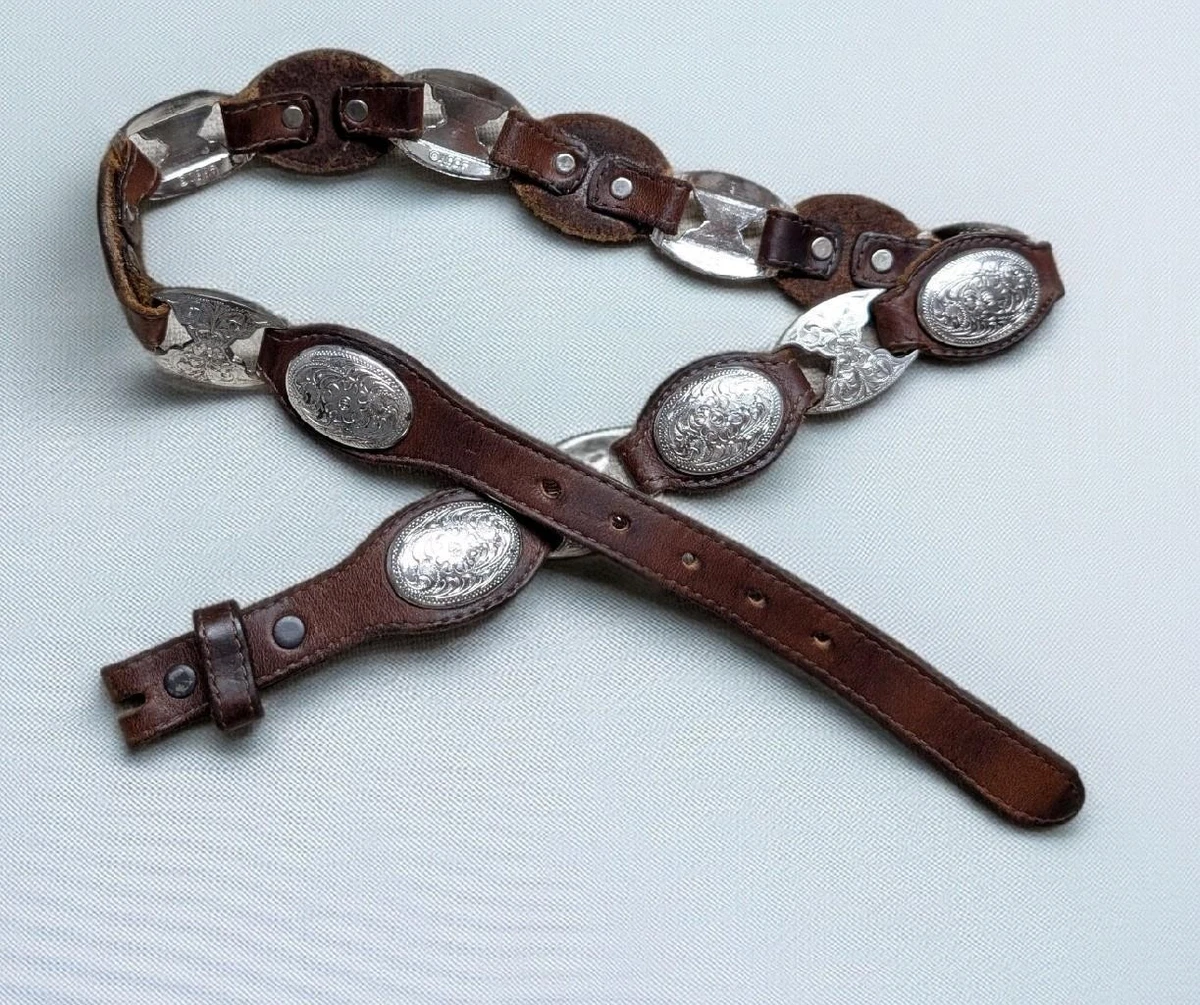Brighton ONYX 38 Brown Leather Western Concho Belt with Silver-Tone Buckle Brighton Women main image 4