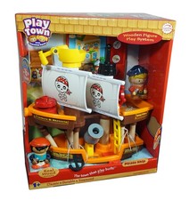 Learning Curve Play Town Pirate Ship and Pirates Set - Wooden Figure Play System