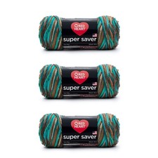 Red Heart Super Saver Yarn, 3 Pack, Reef 3 Count 3 pack,