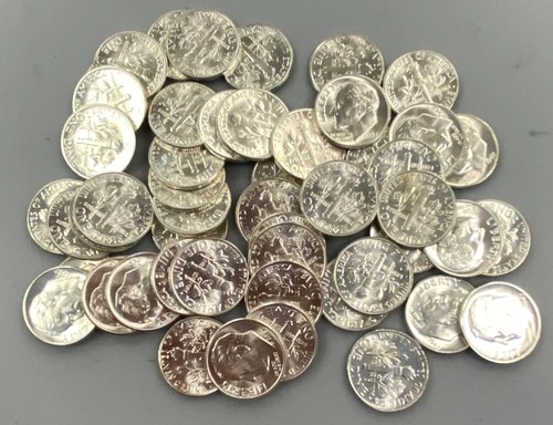 50 1947 P BU US 90% Silver Roosevelt 10c L23931