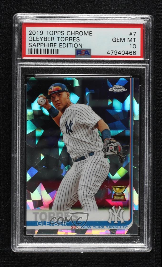 2019 Topps Chrome Sapphire Edition Gleyber Torres #7 PSA 10 GEM MT 16in