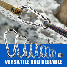 Small Carabiner Clip Hooks, 10pcs 1.57 inch Carabiners Heavy Duty, 304 Stainl...