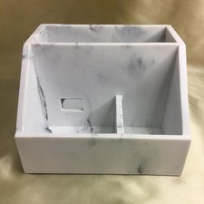 Marble Desk Organizer Heavy Stone Pen Holder Bathroom Vanity Storage