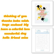 Spellbinders Small Die of Month Club August 2024 Colorful Expressions Sentiments