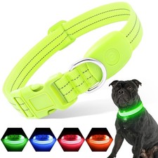Light Up Dog Collars Rechargeable, Reflective LED Glow Dark Dog Collar for Sm...