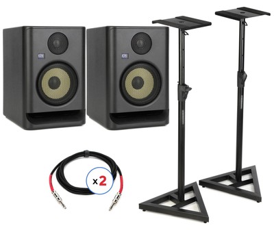 KRK ROKIT 5 G5 5-inch Powered Studio Monitor Pair with Stands and Cables