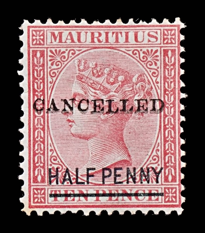 7825 Mauricio 1/2D Claret. "CANCELADO" Doblado 1877. MiCAN. Como nuevo MH Foto 3 de 4