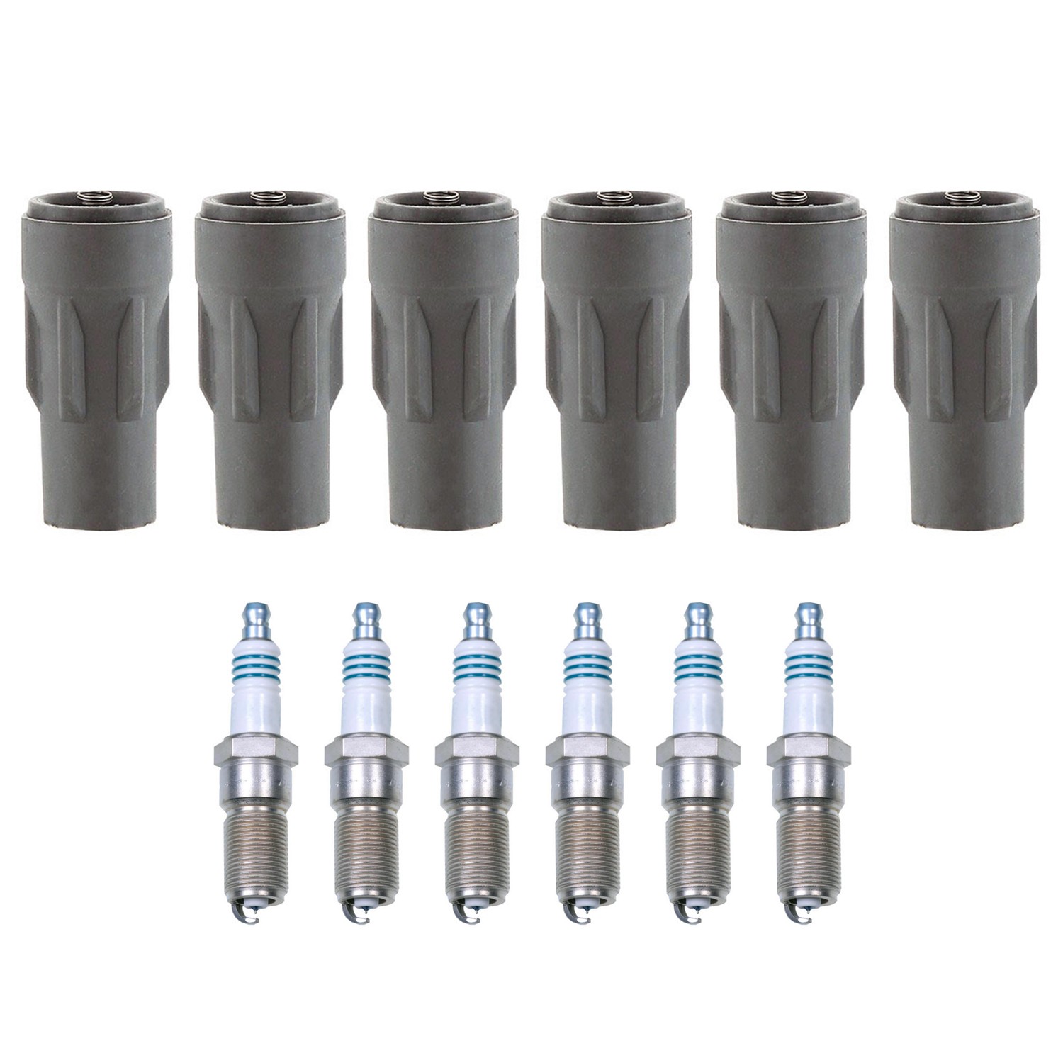 Denso 6 Iridium Power Spark Plugs 6 Coil Boots Kit for Avenger Magnum Sebring V6