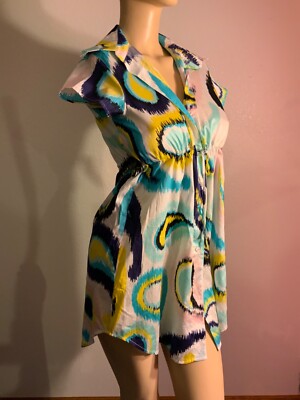 Jantzen women s swimsuit coverup summer dress cotton button up NWT SIZES S L
