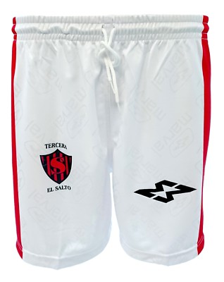 El Salto  Soccer Short White/Red by Marval 100% Polyester