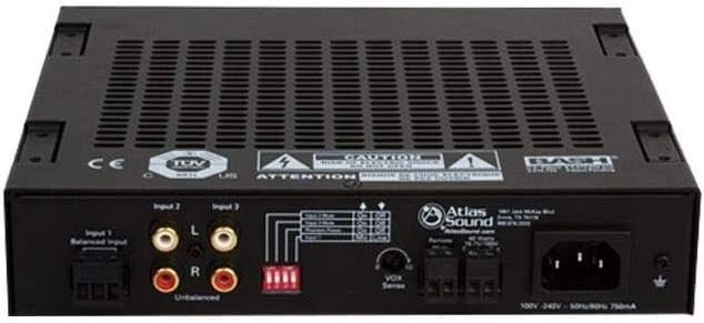 Atlas Sound MA40G Global Mixer Amp 3-Channel 40 W Balanced Mic/Line/Tel Input - Image 2 of 3