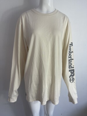 NWT Timberland PRO Men's Base Plate Logo Long Sleeve T-Shirt White Size M