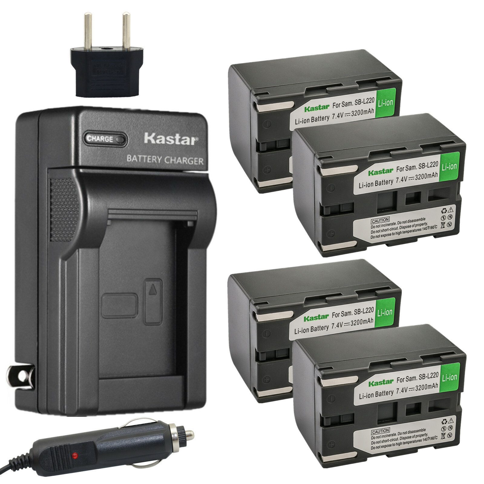 Kastar Battery AC Travel Charger for Samsung SBL220 VP-D5000