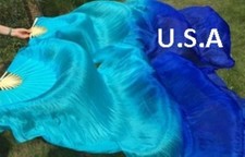 Silk Fan Veils Belly Dance 100 Silk Quick Ship USA Store