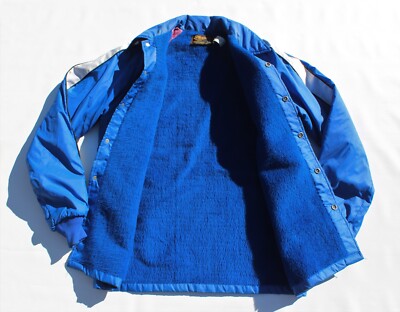 Vintage Schlitz Malt Liquor Beer Jacket Small Swingster Blue Bull