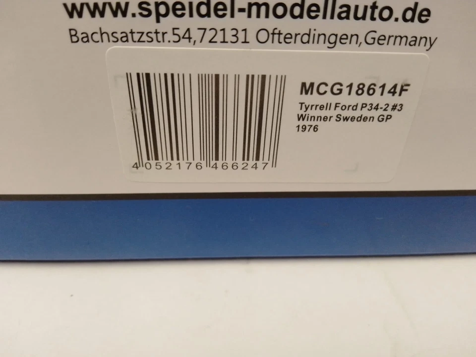 MCG Tyrrell P34/2 six wheels #3 Jody Scheckter Sweden GP 1976 1/18 MCG18614F - Immagine 3 di 3