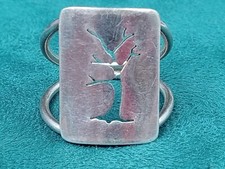 Artisan Silver Ring w. Lonely Tree without Leaves Cutout: Size 5.75