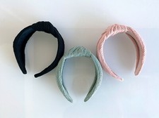 NEW SET of 3 Fabric Knot Headband Fashion Hair Band One Size Pink Green Black