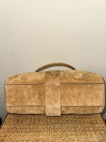 Roger Vivier Suede Shopping Metro Tote Square Brown RV Engraved Buckle Glamorous - Foto 9 di 17
