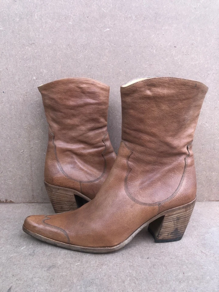 Botas para mujer Free Lance de cuero de becerro marrón talla 36,5 Foto 2 de 4